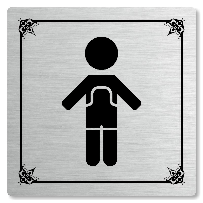WC chlapci, 100x100mm, stříbrná, Nebraska